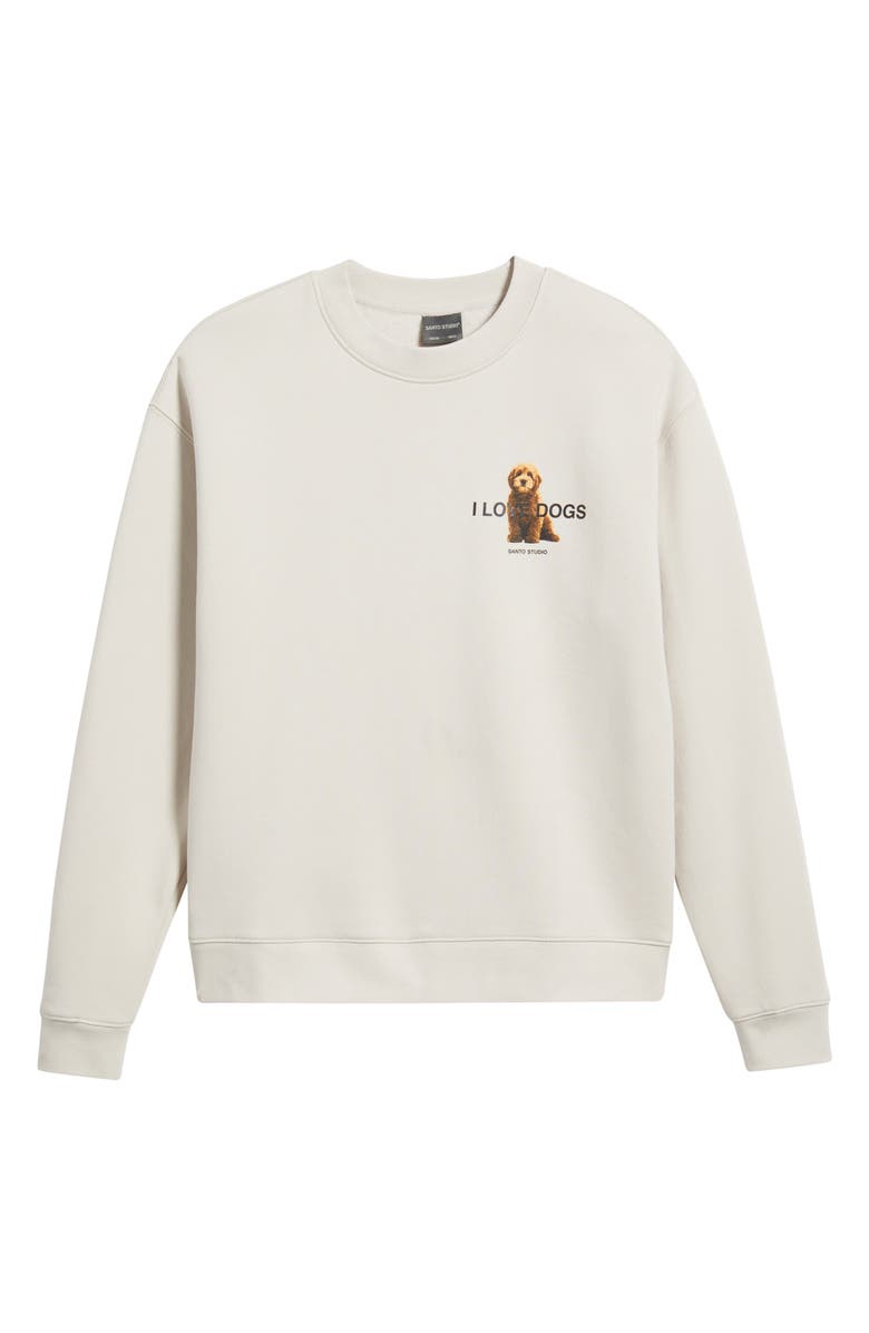 SANTO STUDIO I Love Dogs Graphic Sweatshirt, Alternate, color, Cream