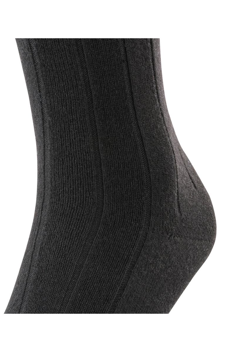 Falke Lhasa Rib Wool Cashmere Knee High Socks, Alternate, color, Black