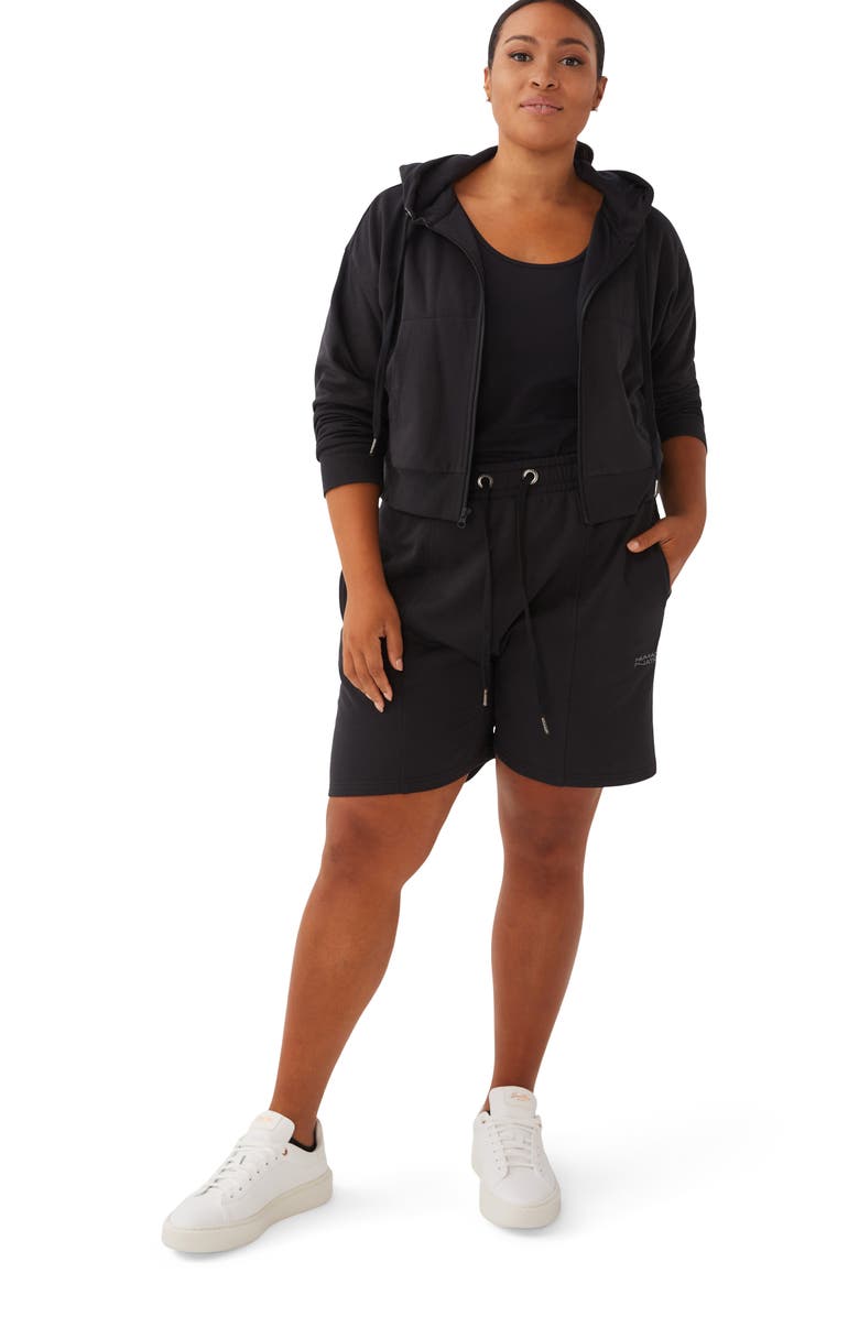 HUMAN NATION Gender Inclusive Harmony Organic Cotton Blend Crop Zip Hoodie, Alternate, color, 