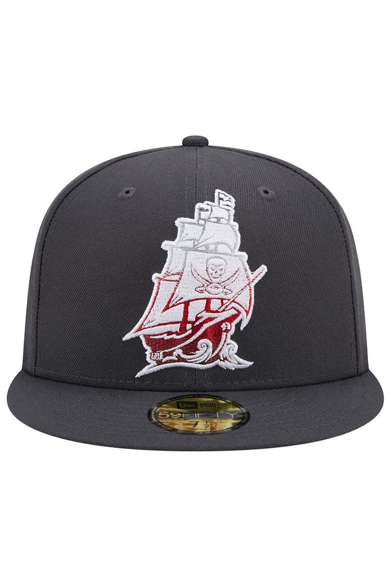 Men's New Era Graphite Tampa Bay Buccaneers Color Dim 59FIFTY Fitted Hat, Alternate, color, Graphite