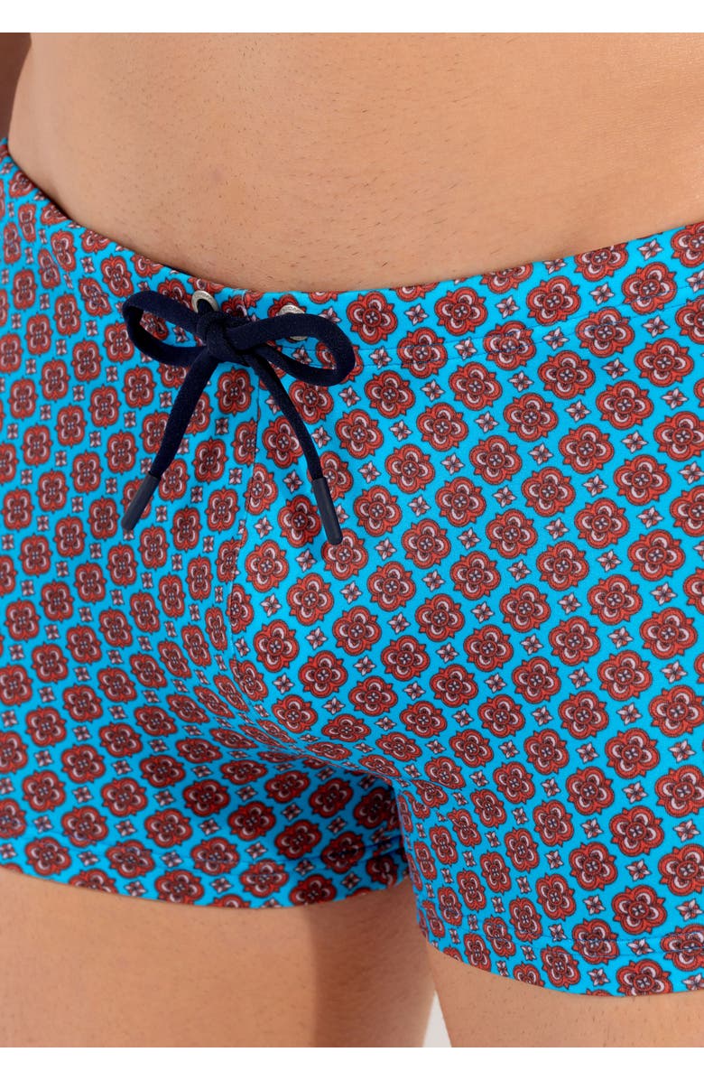 HOM Anglet Swim Shorts, Alternate, color, Turquoise Print