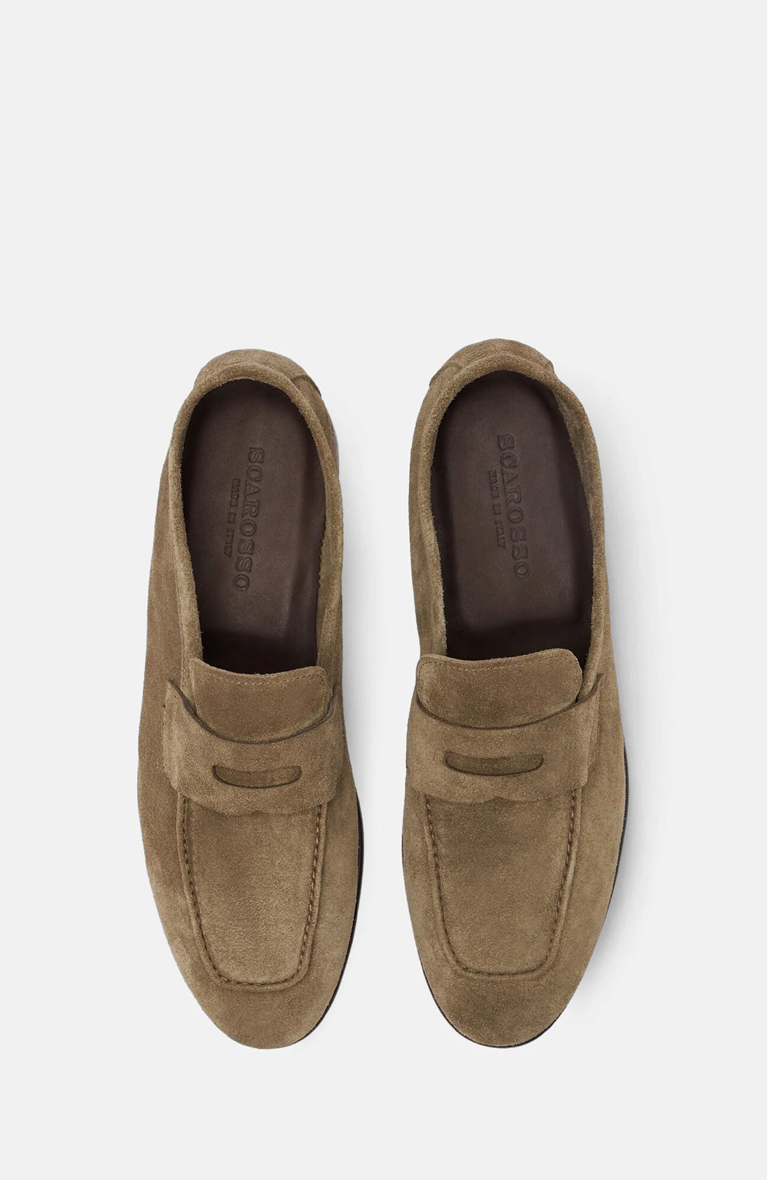 SCAROSSO Gregory Loafers, Alternate, color, Taupe - Suede
