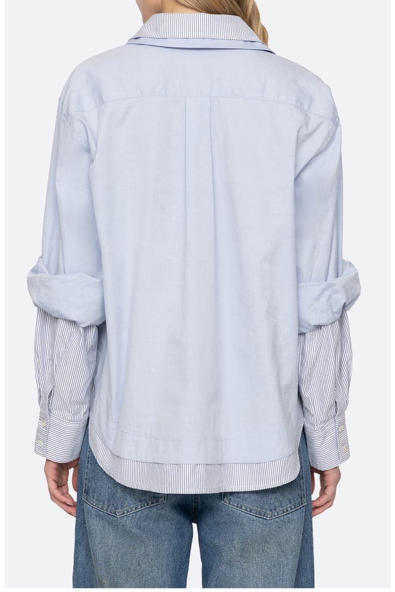 Zayna Double-Layer Cotton Shirt, Alternate, color, BLUE