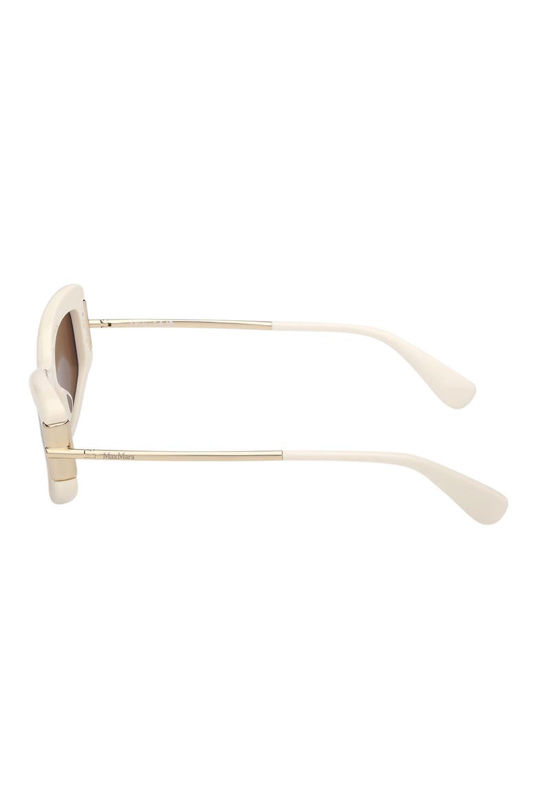52mm Cat Eye Sunglasses, Alternate, color, SHINY WHITE PALE GOLD / BROWN