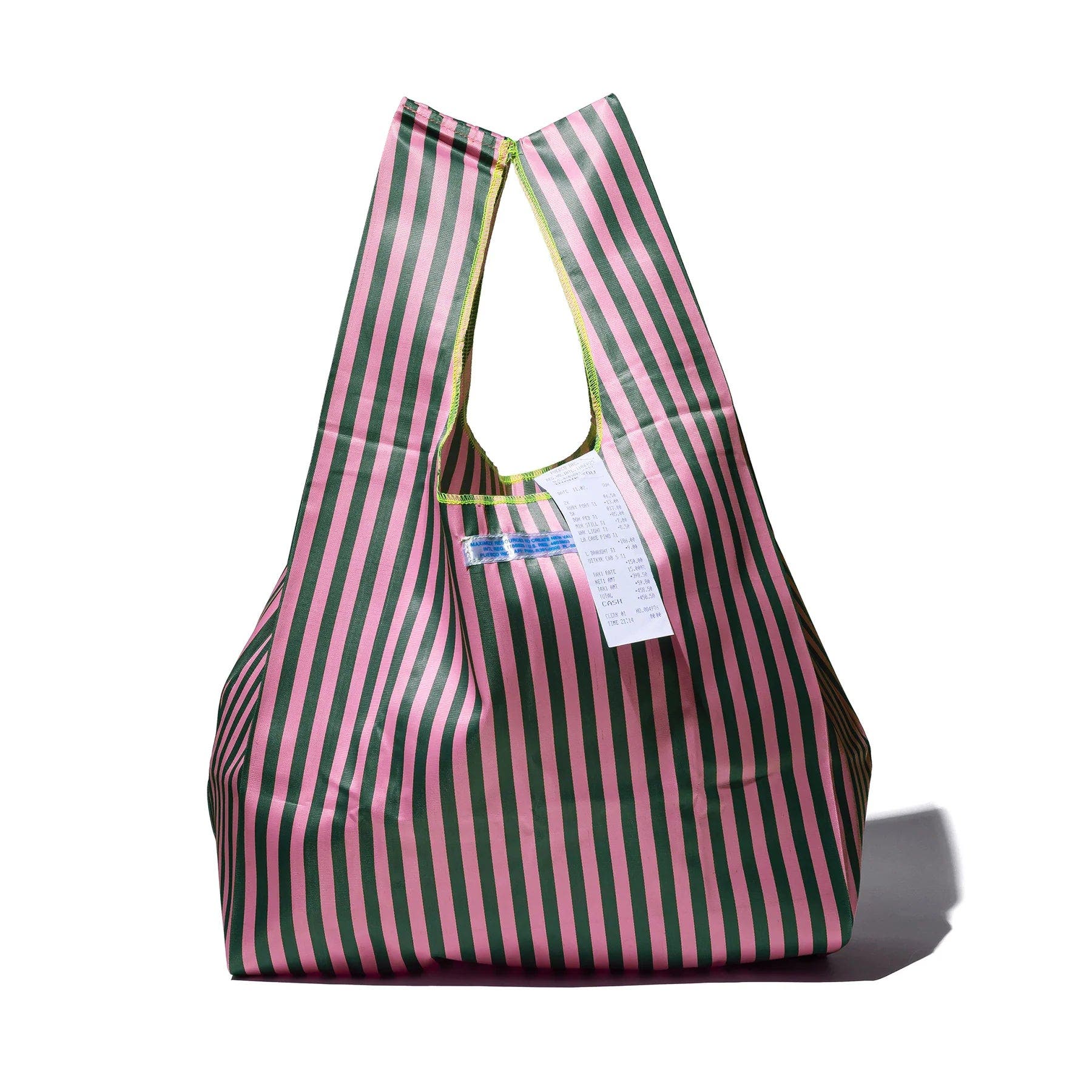 PUEBCO School Tie Fabric Bag, Main, color, Dark Green X Pink