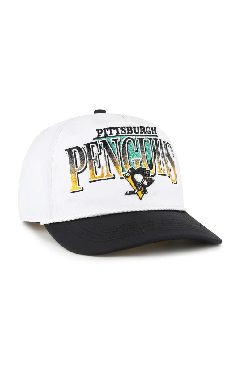 '47 Men's '47 White/Black Pittsburgh Penguins Tribute Hitch Adjustable Hat, Alternate, color, 