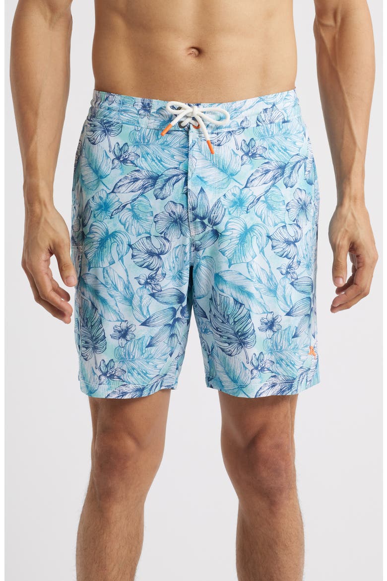 Baja Front Swim Trunks, Main, color, VACATION BLUE