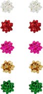 Panacea Set of 5 Multicolor Sticky Bow Stud Earrings