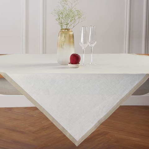 Linen Table Throw - Classic, 52" x 52" Inch