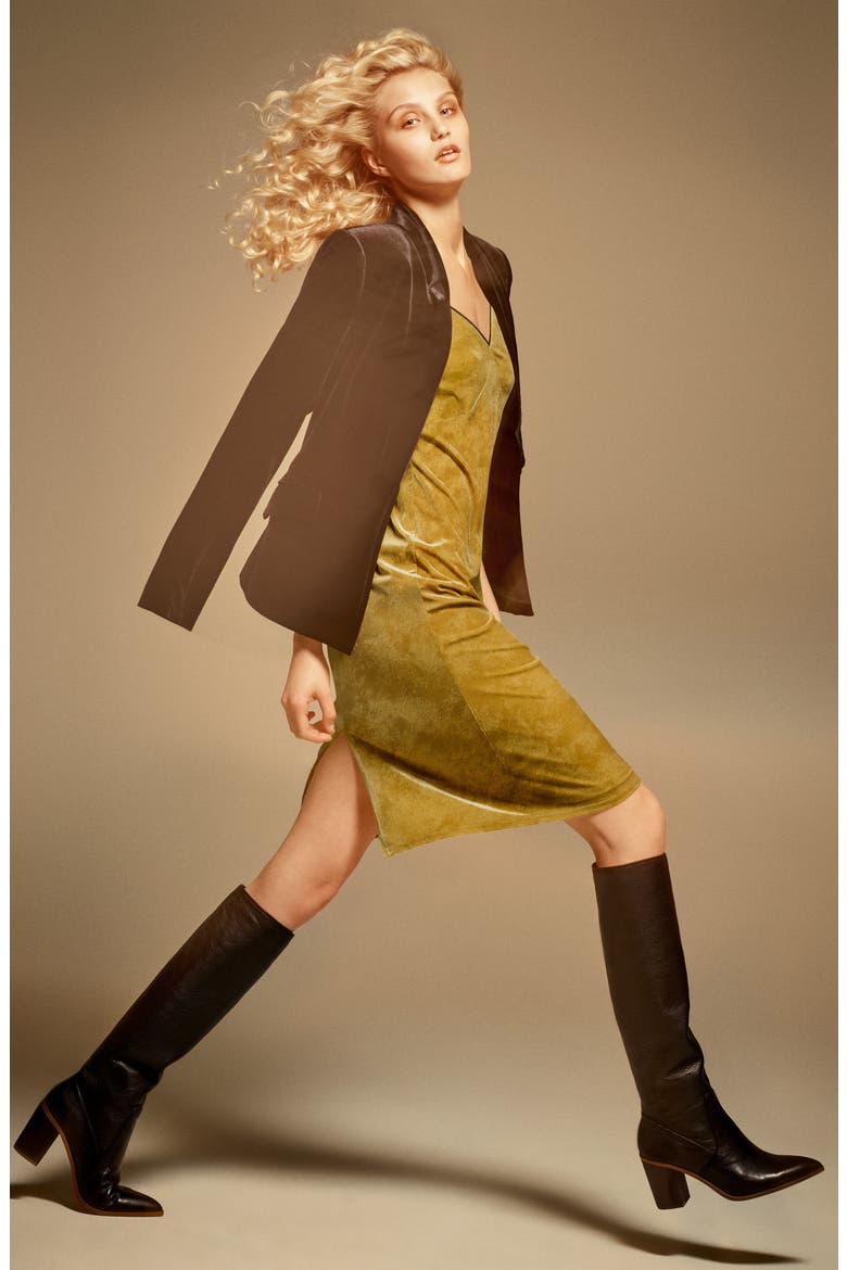 Velvet Tuxedo Blazer, Alternate, color, RICH BLACK