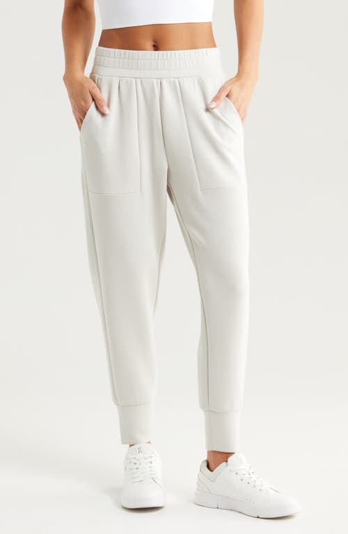 Shop Zella High Waist Ultrasoft Knit Joggers In Grey Moonbeam