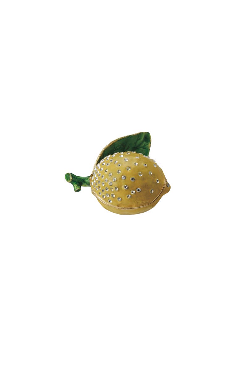 Storied Home Jeweled Lemon Trinket Box, Yellow and Green, Main, color, Yellow