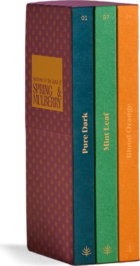 Spring & Mulberry Quintessentials Collection Date Sweetened Dark Chocolate Bars 3-Piece Gift Box