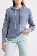 CITY BLUES Open Stitch Hoodie