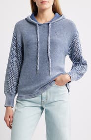 CITY BLUES Open Stitch Hoodie