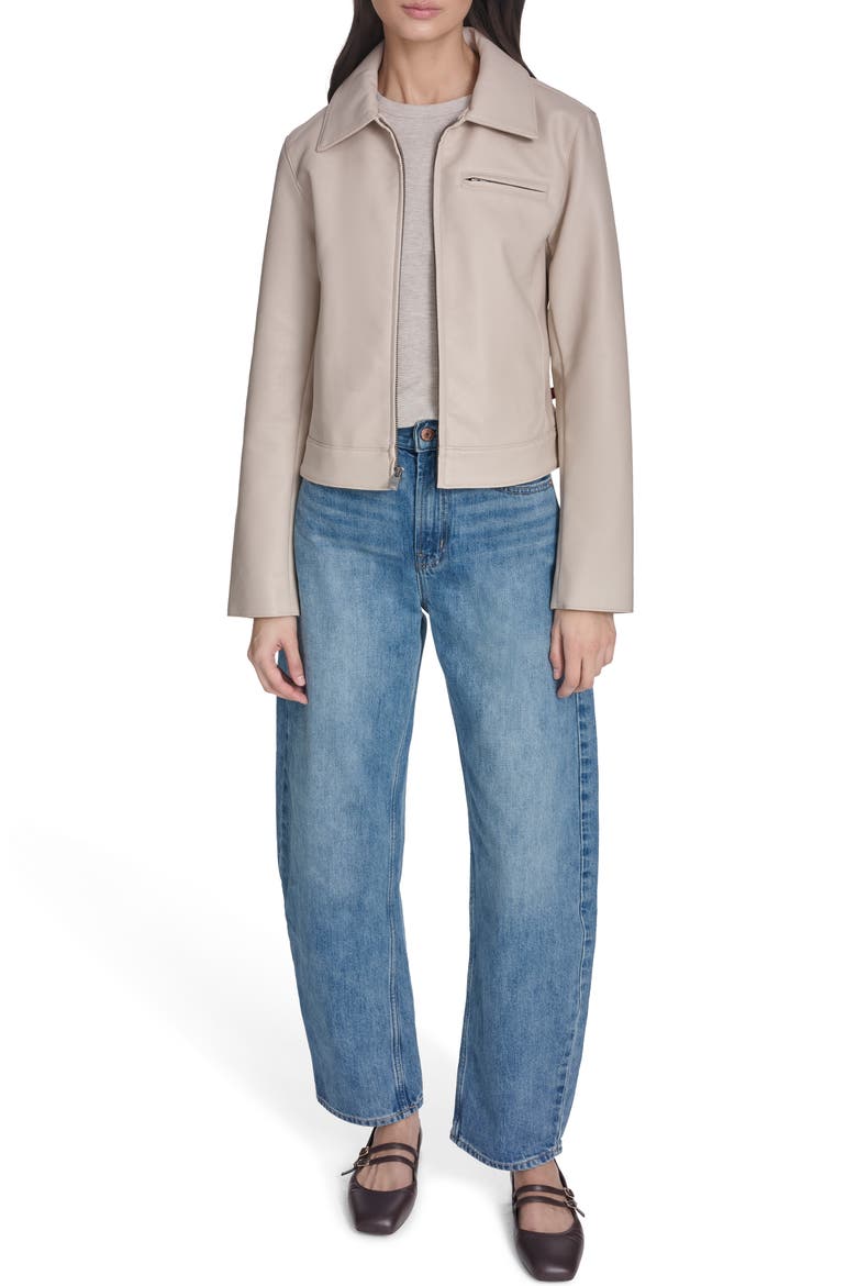 Faux Leather Jacket, Alternate, color, CHATEAU GREY