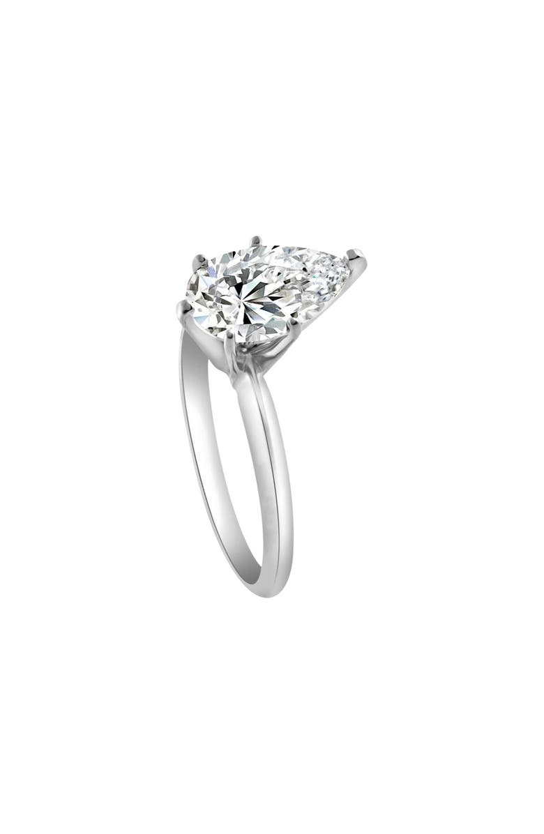Bliss Diamond 3CT Platinum Pear Shaped Diamond 6-Prong Solitaire Engagement Ring Lab Grown, Alternate, color, Platinum