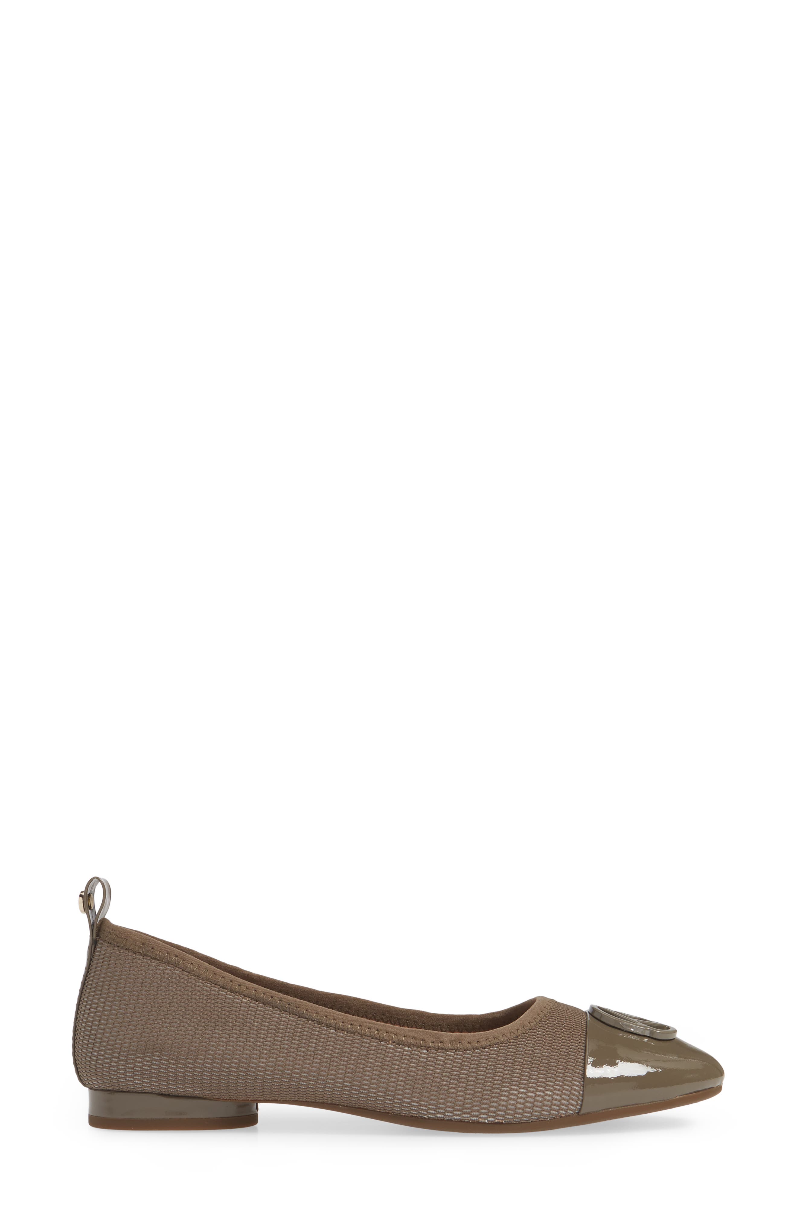 Paige Cap Toe Ballet, Alternate, color, CLAY STRETCH MESH/ PATENT