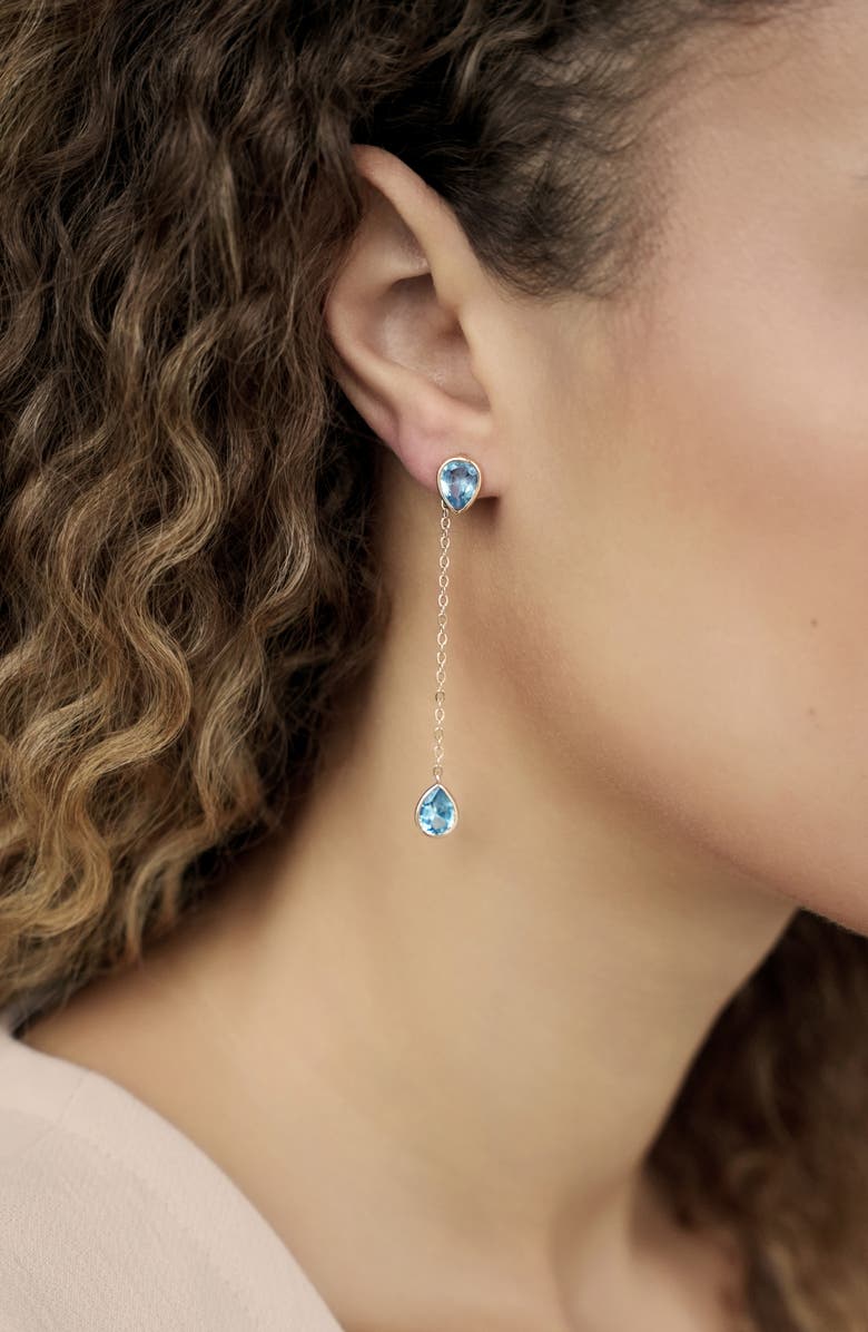 Ettika Radiant Linear Drop Earrings, Alternate, color, Blue