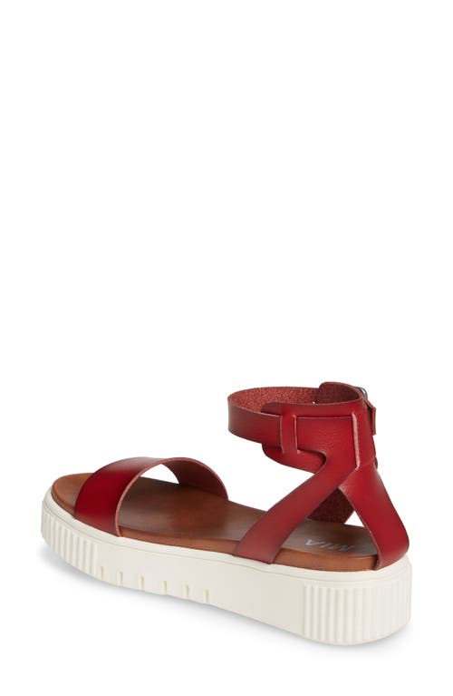 Mia Lunna Platform Ankle Strap Sandal In Red
