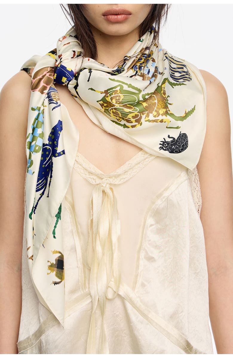 Bimba y Lola Beetles Patchwork Scarf, Alternate, color, 
