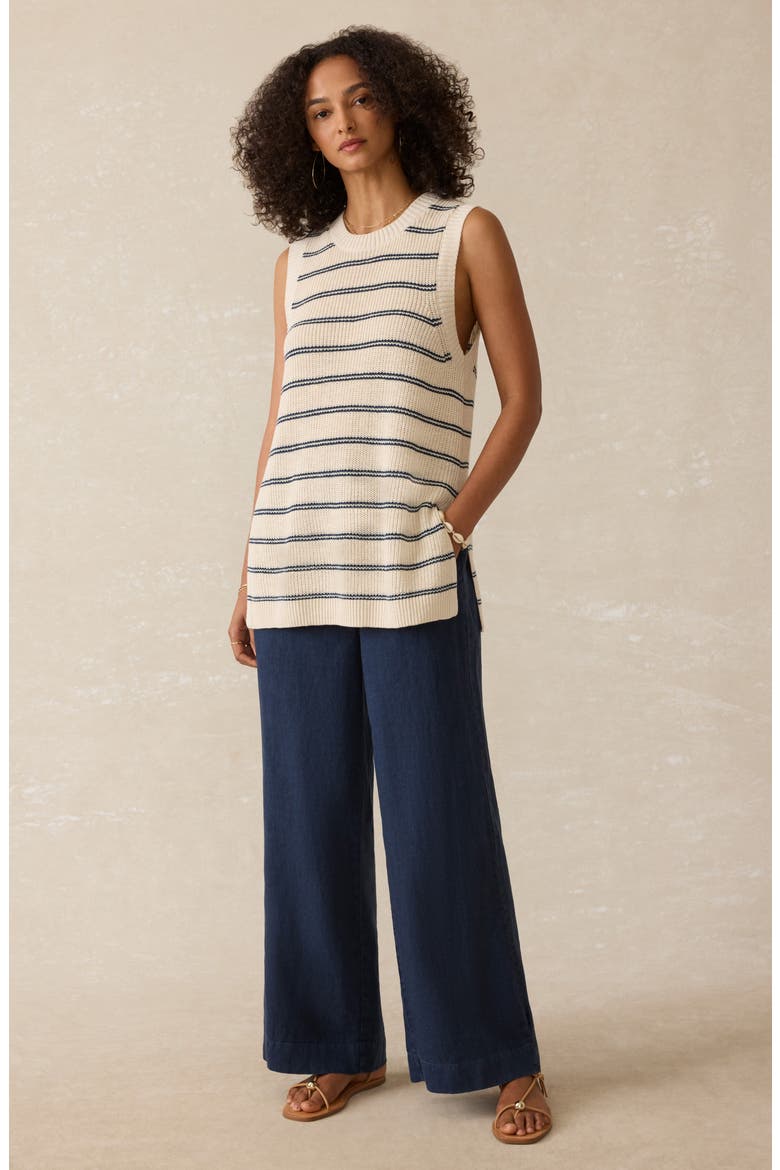 Miramar Linen & Organic Cotton Sweater Tank, Alternate, color, LIDO LINES