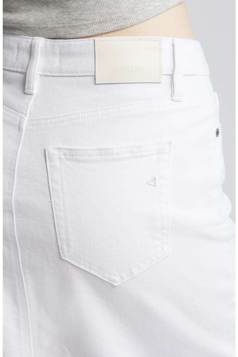 Side Slit Midi Denim Skirt, Alternate, color, WHITE