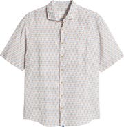 johnnie-O 5 O'Clock Somewhere Short Sleeve Linen & Lyocell Button-Up Shirt