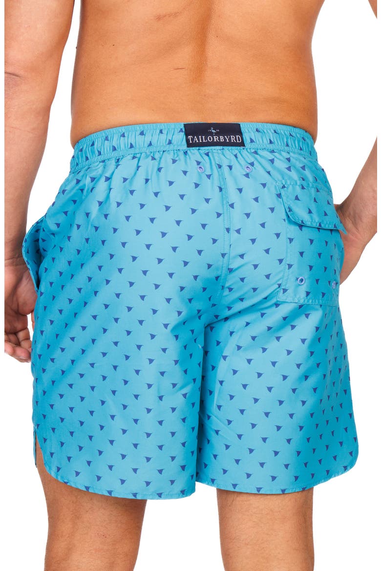 Shark Fins Swim Trunks, Alternate, color, TEAL