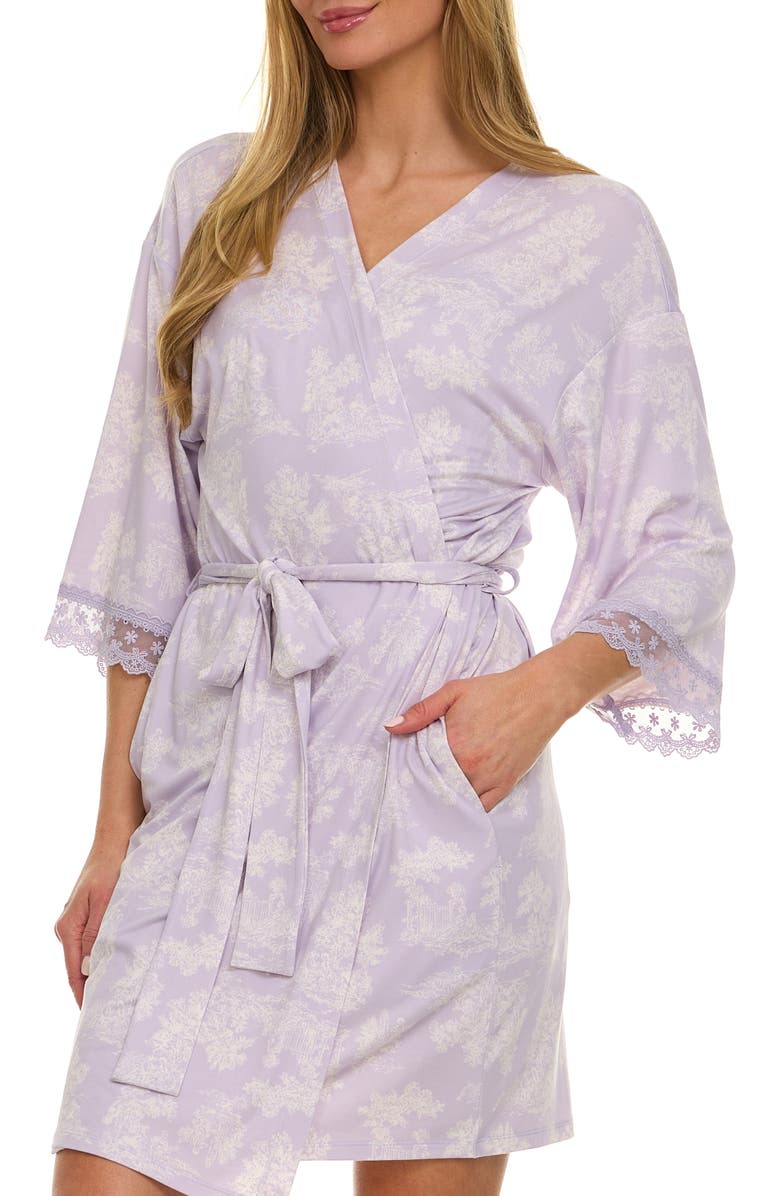 Flora Nikrooz Willa Short Pajamas & Robe Travel Set, Alternate, color, Lilac