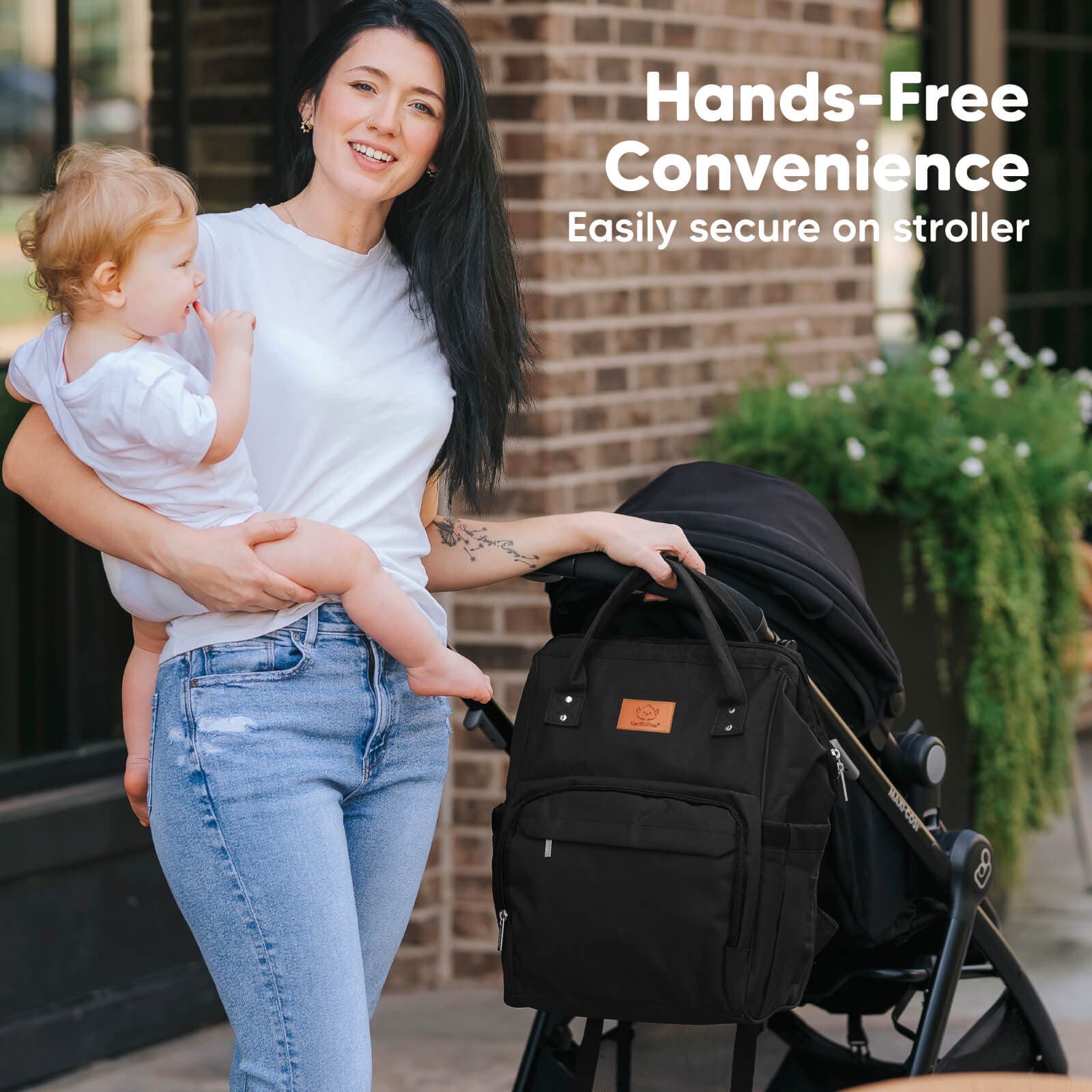 KeaBabies Original Diaper Bag, Alternate, color, Trendy Black