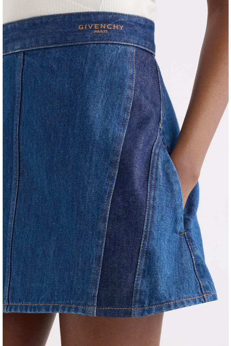 Cocoon Denim Miniskirt, Alternate, color, MEDIUM BLUE