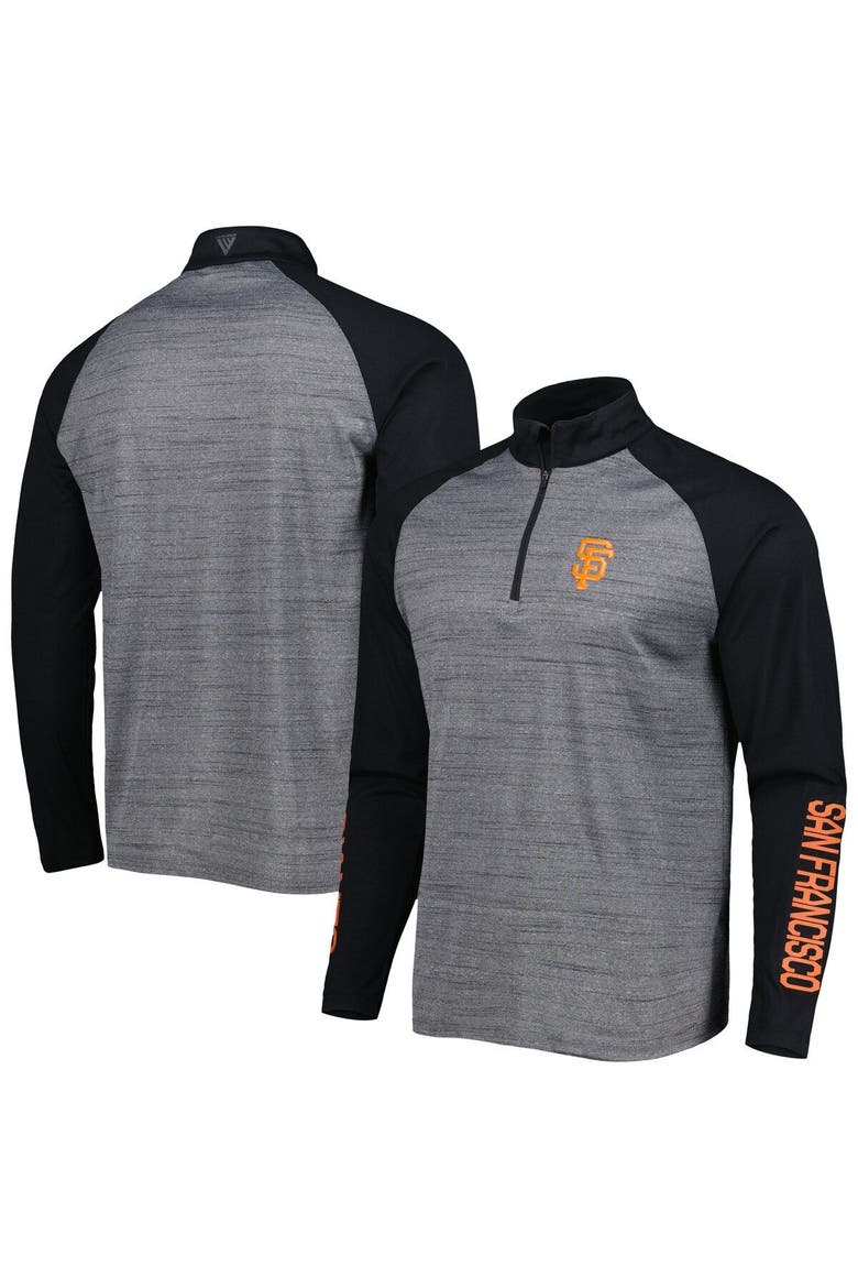 Men's Levelwear Heather Gray San Francisco Giants Vandal Raglan Quarter-Zip Top, Main, color, Heather Gray
