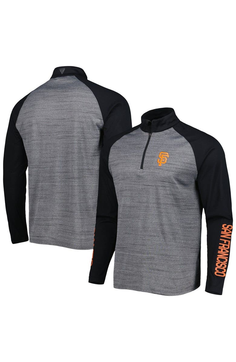 LEVELWEAR Men's Levelwear Heather Gray San Francisco Giants Vandal Raglan Quarter-Zip Top, Main, color, Heather Gray