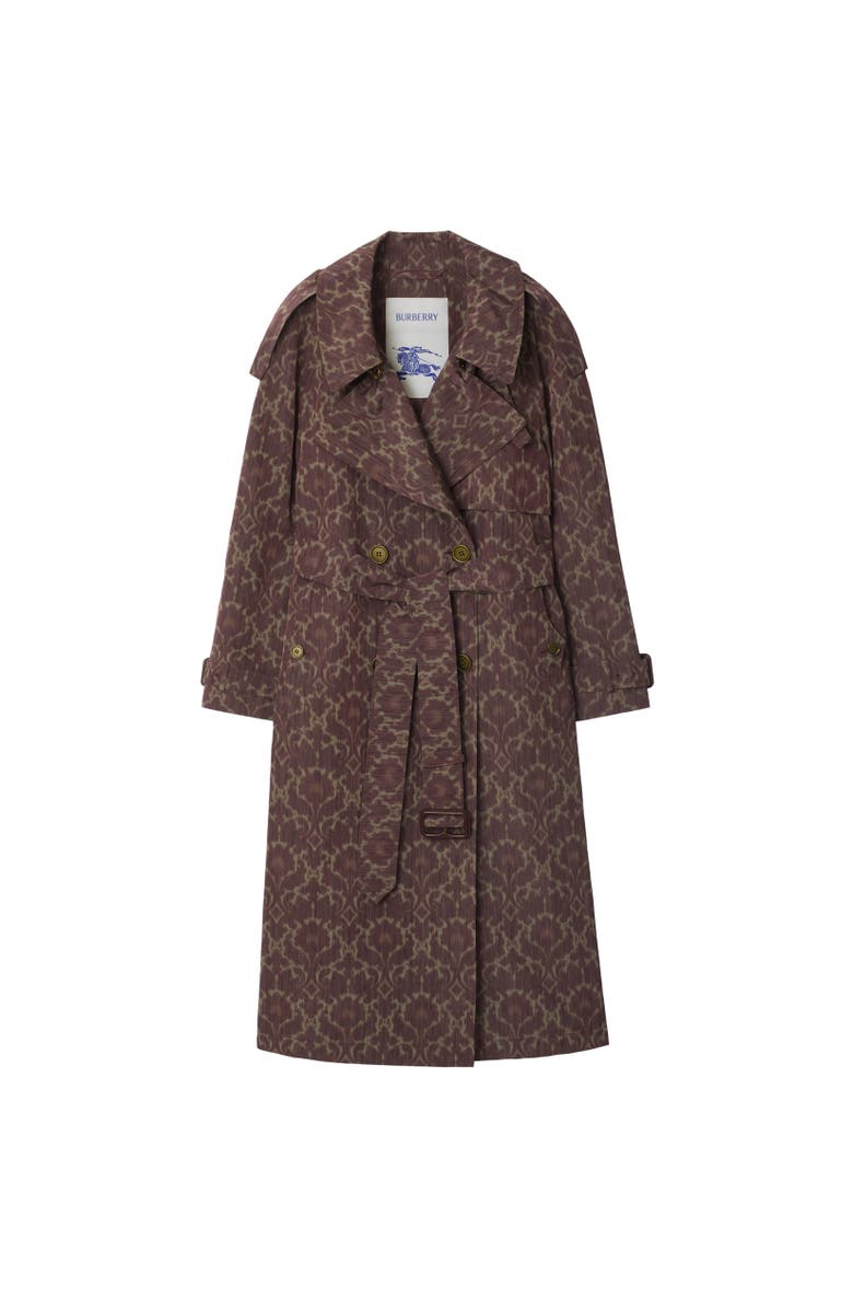 Burberry Long Baroque Viscose Blend Fitzrovia Trench Coat, Alternate, color, Duchess Red