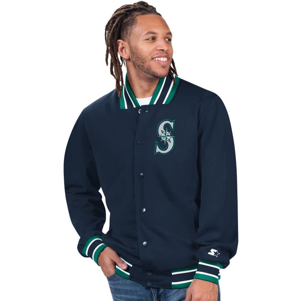 Starter Navy Seattle Mariners Varsity Full-snap Jacket