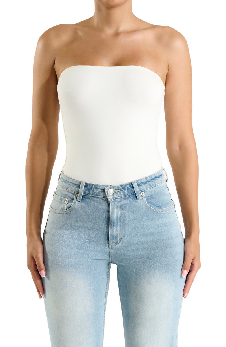 Naked Wardrobe Meant Tube Bodysuit, Main, color, White