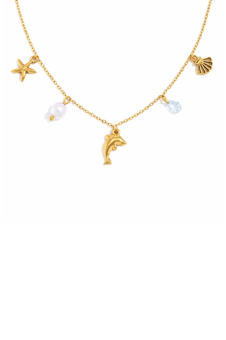 Ocean Charm Necklace, Main, color, GOLD