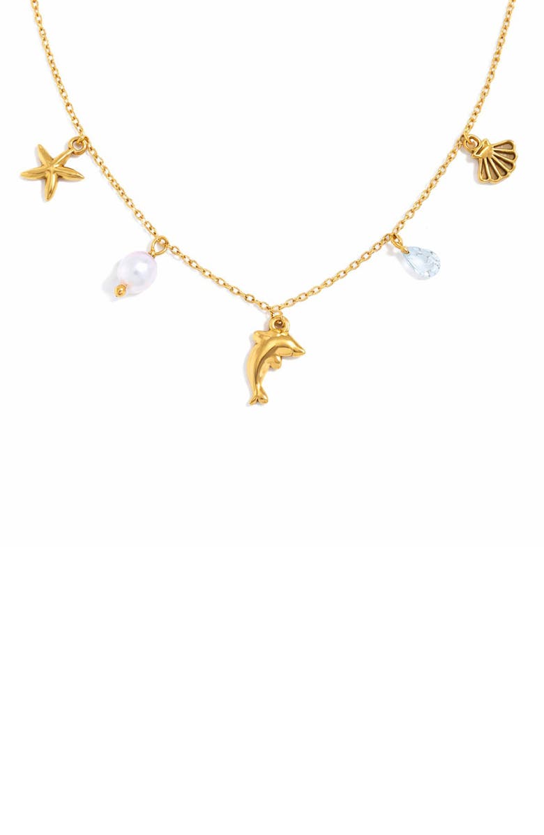 REBL Ocean Charm Necklace, Main, color,