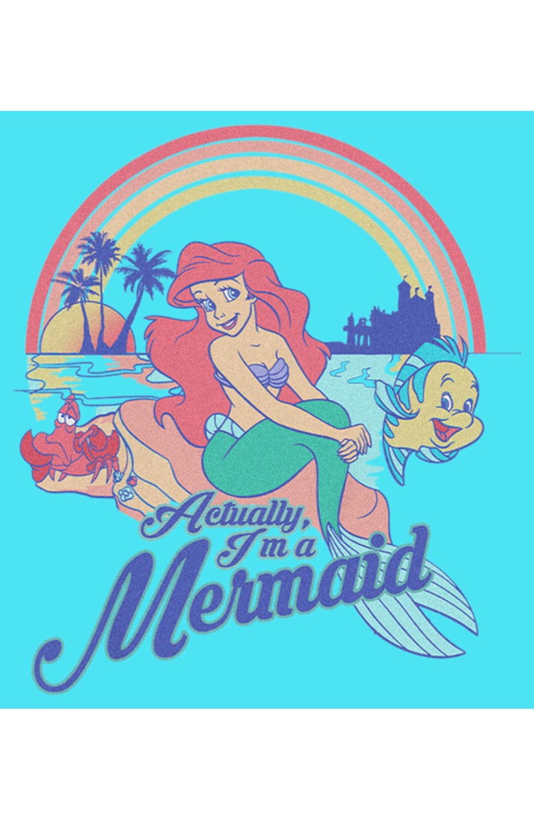 The Little Mermaid Girl's The Little Mermaid Ariel Actually I'm a Mermaid  Graphic T-Shirt, Alternate, color, Blue