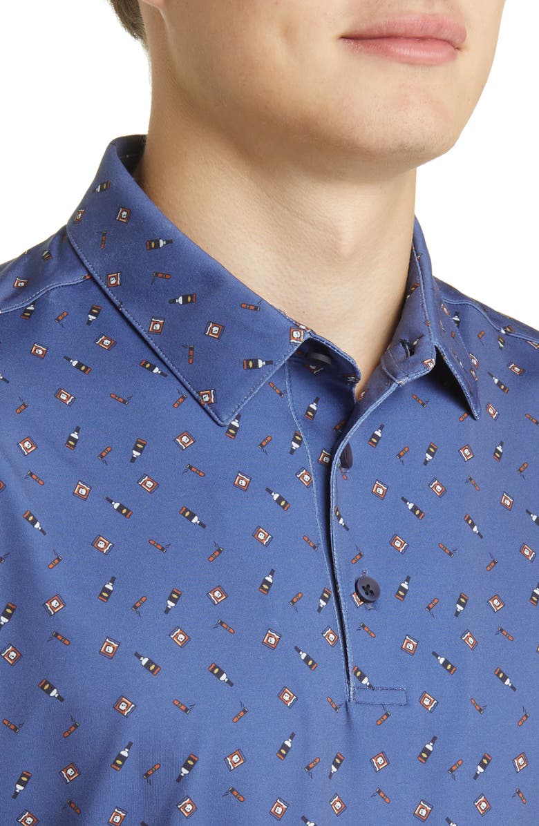 Mizzen+Main Men's Versa Whiskey & Cigar Print Performance Golf Polo, Alternate, color, 