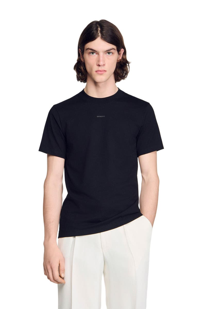 SANDRO Cotton T-shirt, Main, color, Black