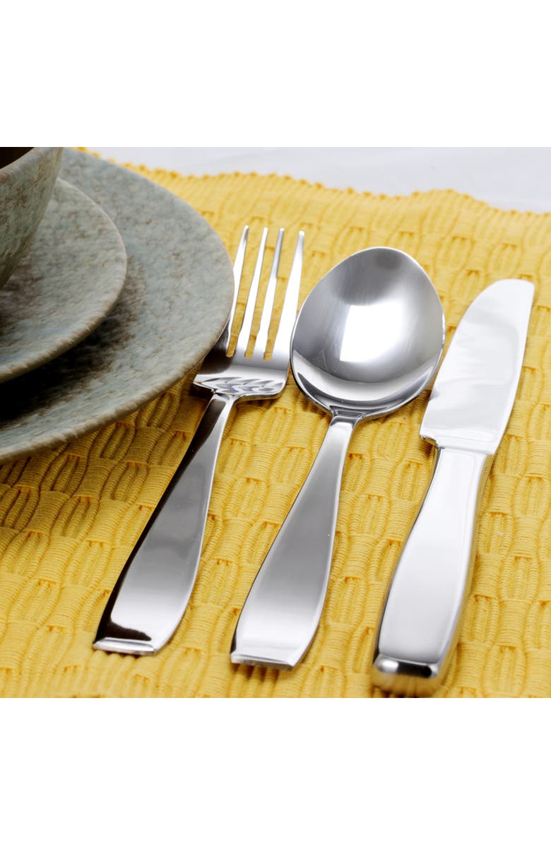 Gibson Castleford 20 Peice Flatware Set, Alternate, color, Metallic Silver