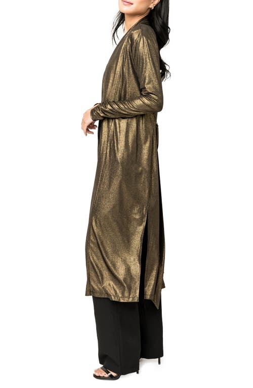 Gibsonlook Tie Waist Metallic Duster In Multi