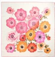 FERRAGAMO Anemone Floral Silk Square Scarf