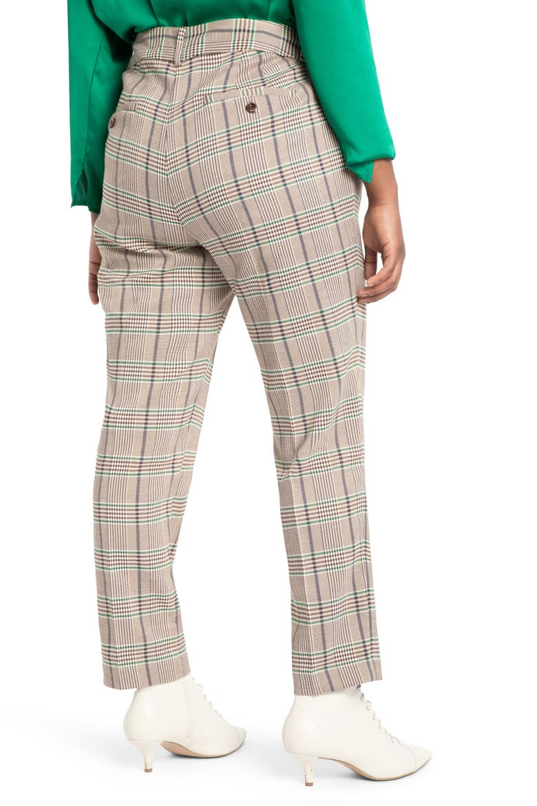 Plaid Kady Trousers, Alternate, color, BROWN AND GREEN