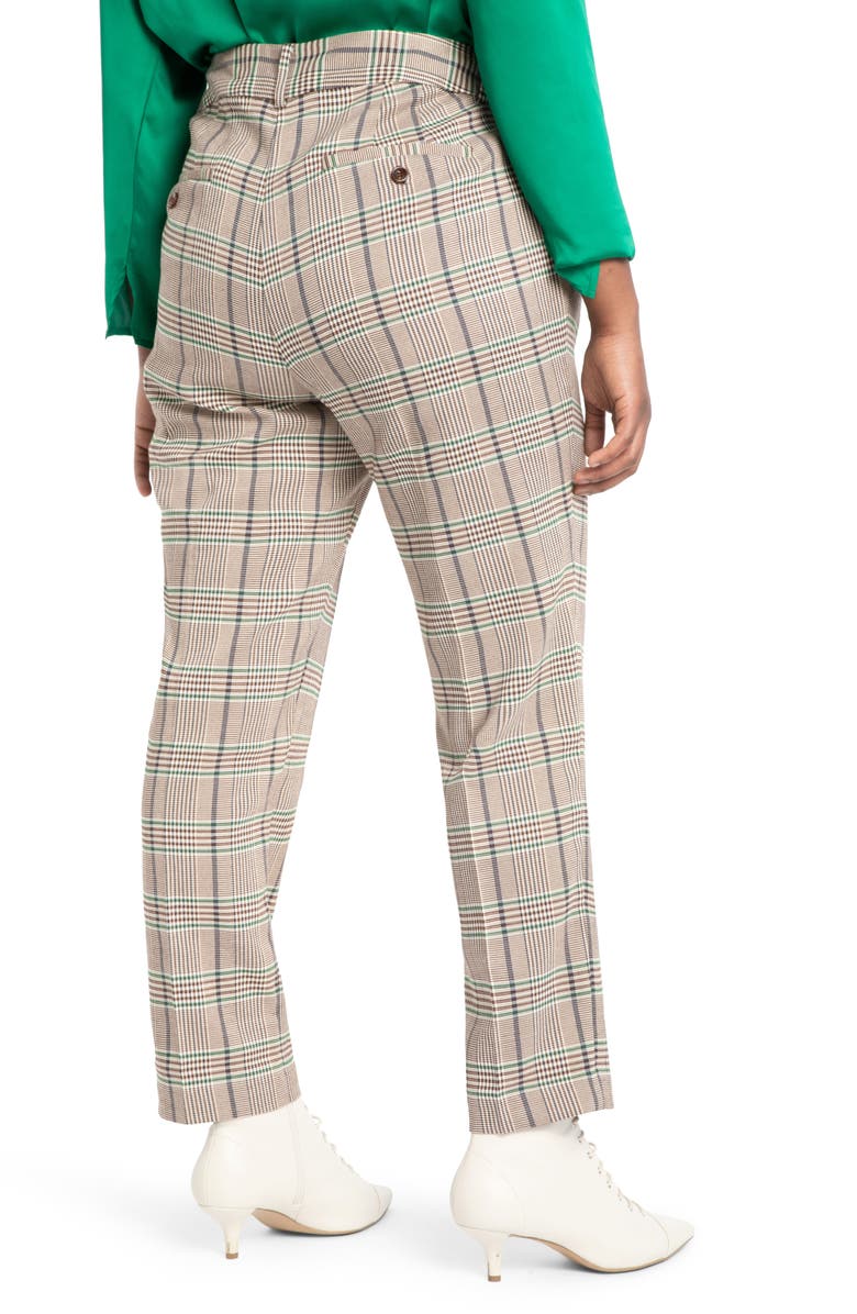 ELOQUII Plaid Kady Trousers, Alternate, color,