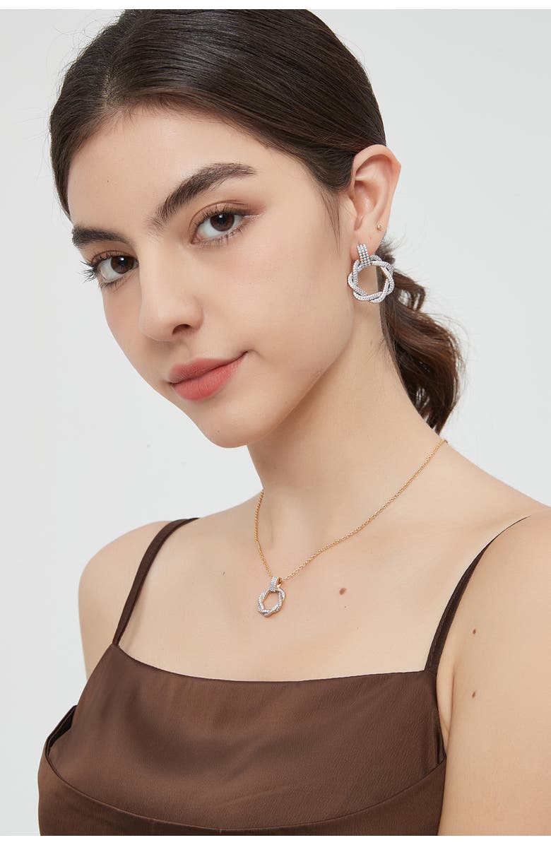 Classicharms Ysabel Pavé Eternity Twist Hoop Earrings, Alternate, color, 