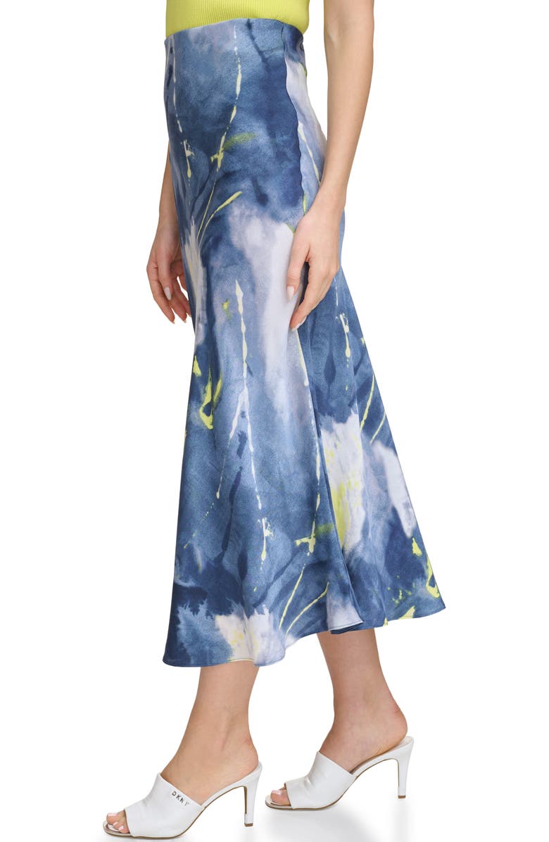 DKNY Printed Satin Midi Skirt, Alternate, color, 