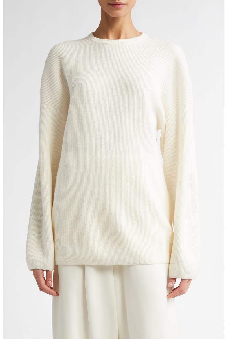 Kate Rib Oversize Wool & Cashmere Sweater, Main, color, CREAM